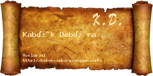 Kabók Debóra névjegykártya